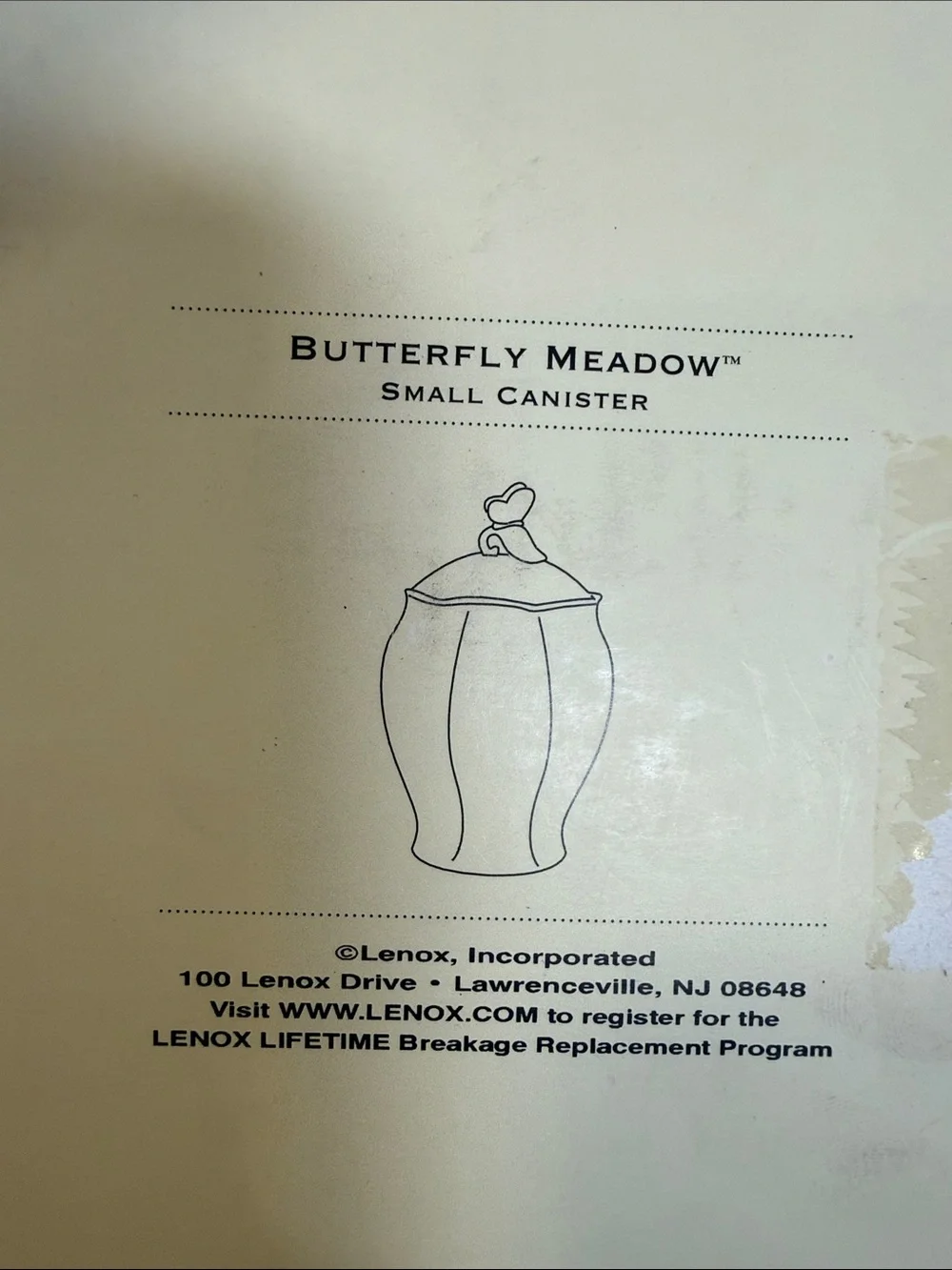 Lenox Butterfly Meadow Porcelain Canister with Blue Floral and Butterfly